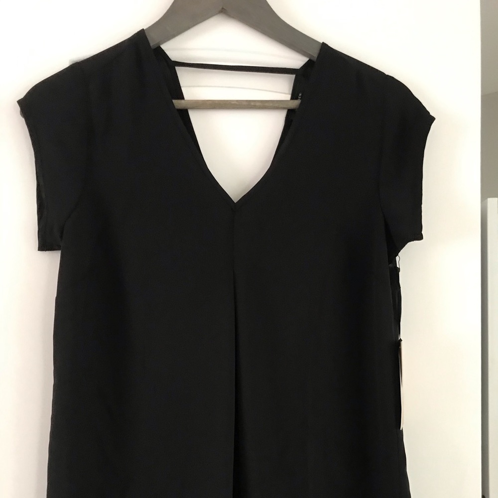 NEW. Rayon/Chiffon Short Sleeve Top.